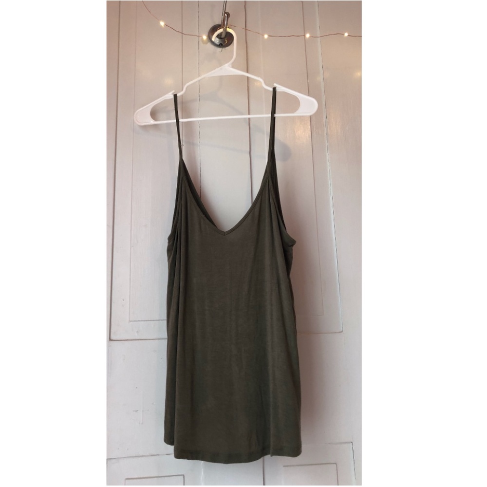 Olive Green Long Tank Top